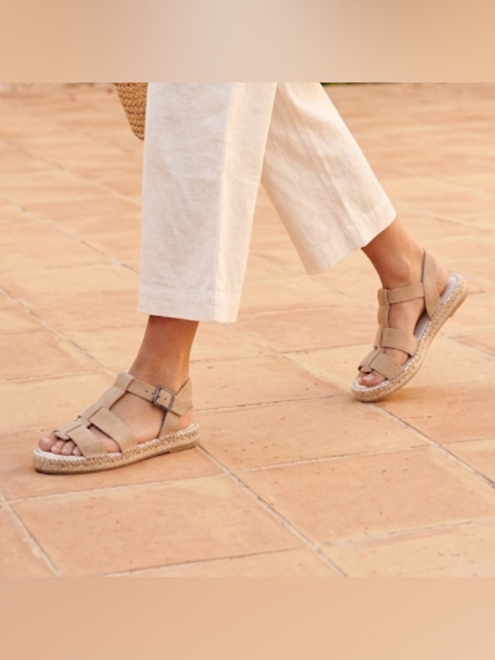 Gaimo Espadrille Sandals Beige Suede. HandMade in Spain. NEW. Women’s 41 (10.5)